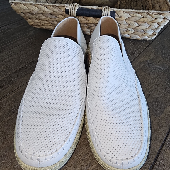 NWOB Steve Madden White Men's Leather Loafers/Shoes Great For Vaca!!  Size 11.5 - Picture 2 of 6